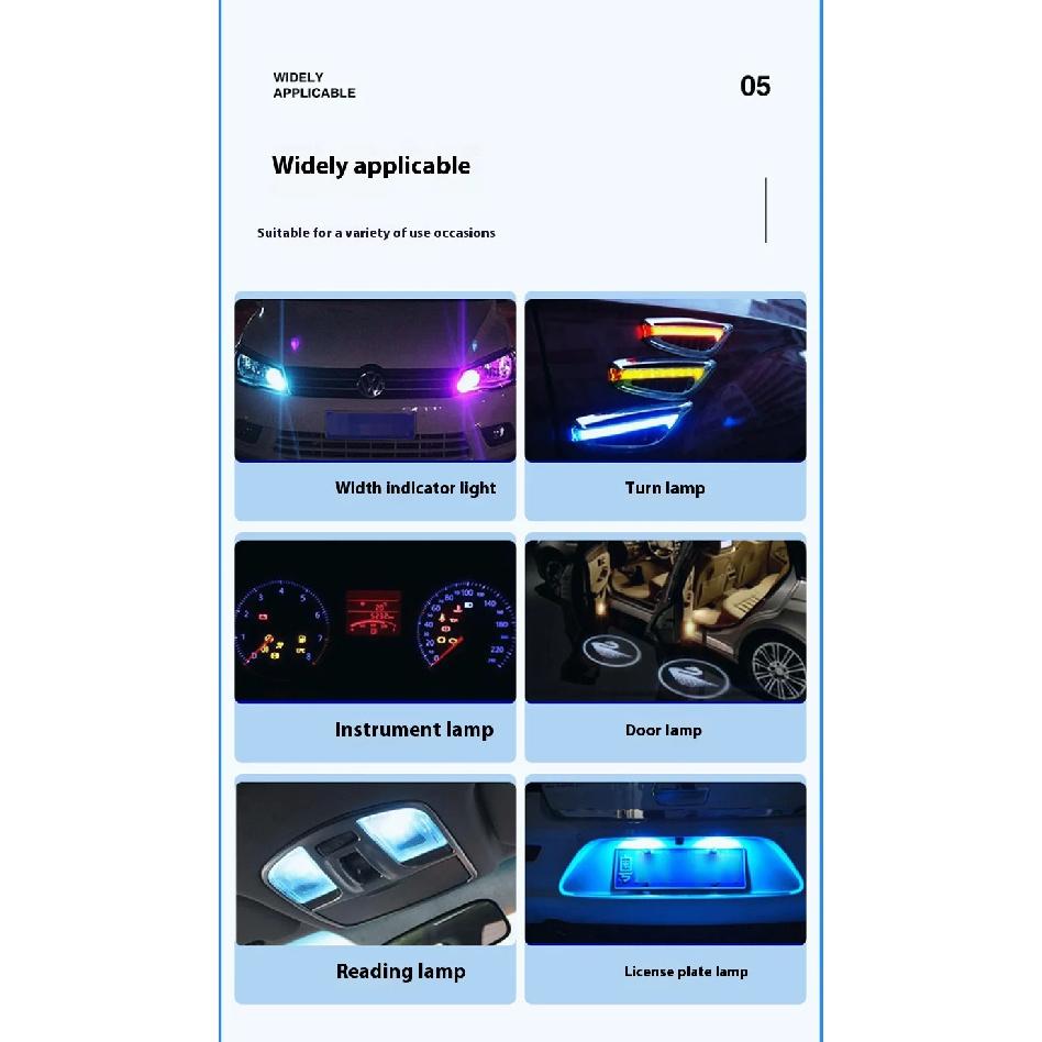 T10 LED Car Wide Light Crystal COB High Brightness W5W License Plate Light Reading Light Motorcycle Car Tail Light Bulb