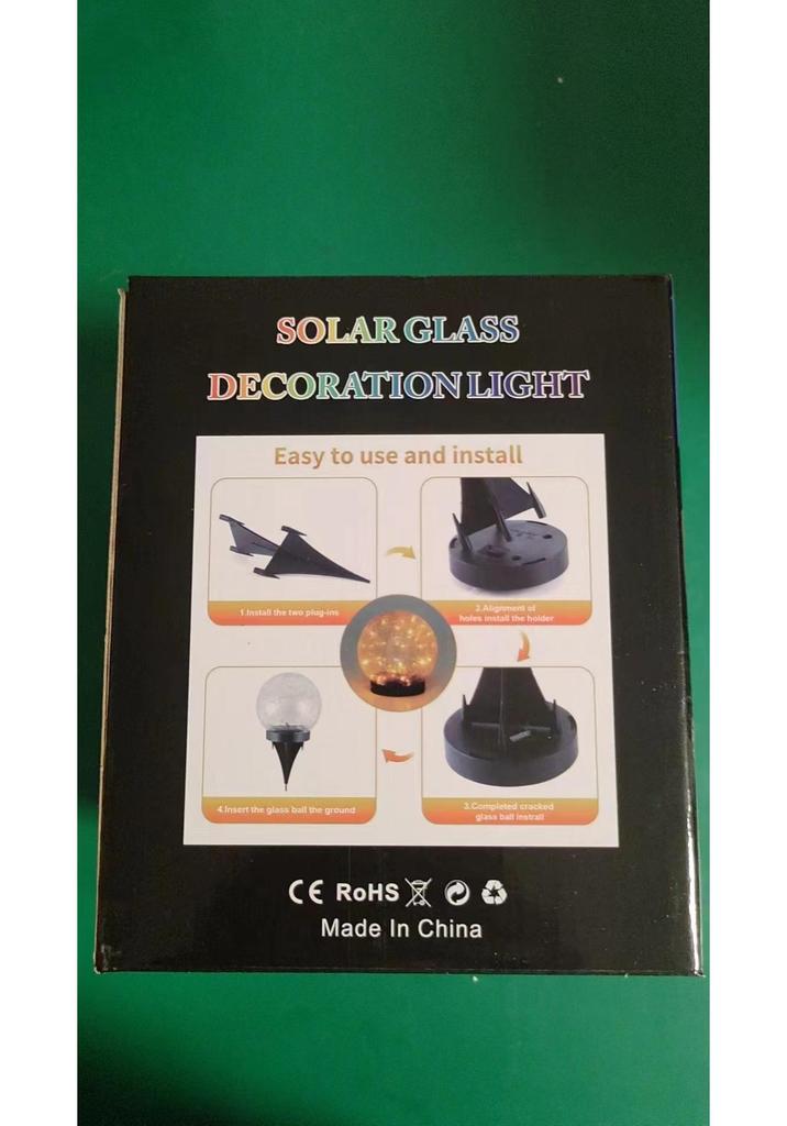 Solar Crackle Patio Light - Outdoor Waterproof Garden Landscape Lamp