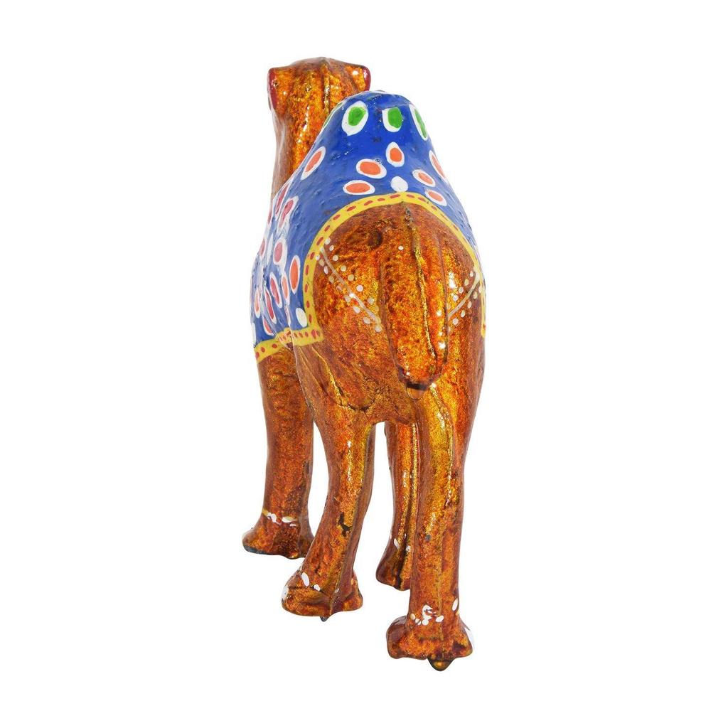 Handgefertigtes Pappmaché-Kamel-Schaustück zur Heimdekoration (Set aus 3, Golden)