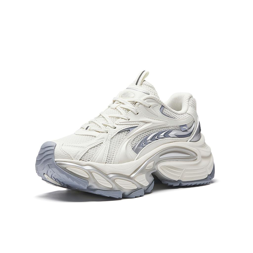 Anta Star Moon 3 Mecha Shoes Fashion Casual Women Sneaker Pure-White Crimson-Red Chip-Gray 922548891-1