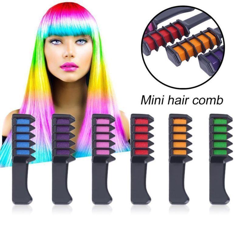Ideal Gift Set 6 Color Non-toxic Metallic Glitter Hair Chalk Pens For Safe And Fun Hair Coloring