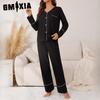 GMXIA Women's Homewear Autumn and Winter Cardigan Long-sleeved Trousers Two-piece Pajamas
