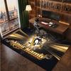 Pittsburgh Penguins Personalized Crystal Velvet Carpet, Customized Name Text Soft Anti‑Slip Rug for Living Room Bedroom