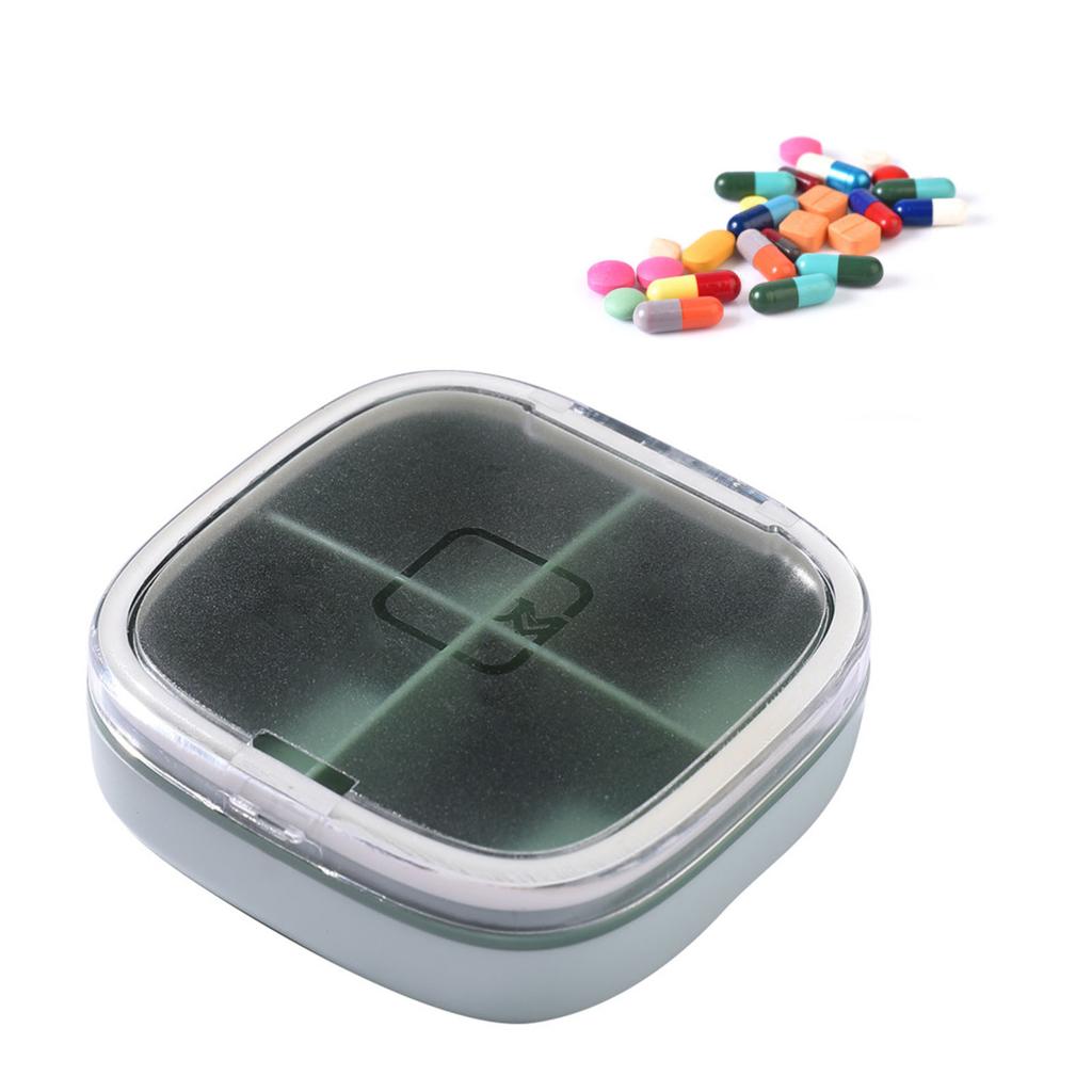 Travel Medicine   4 Compartments Small Medicine Box Sealed Medicine Case Portable Vitamin Container