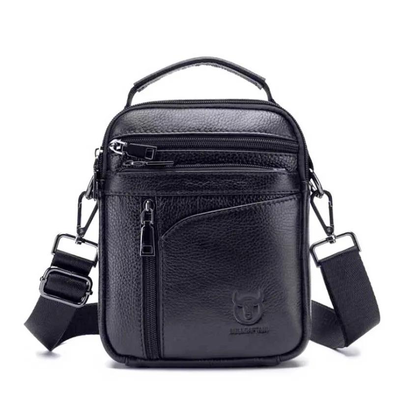 BULLCAPTAIN 2024 Brand Leather Men Bag Casual Business Leather Mens Shoulder Messenger Bag Vintage Men's Crossbody Bag male