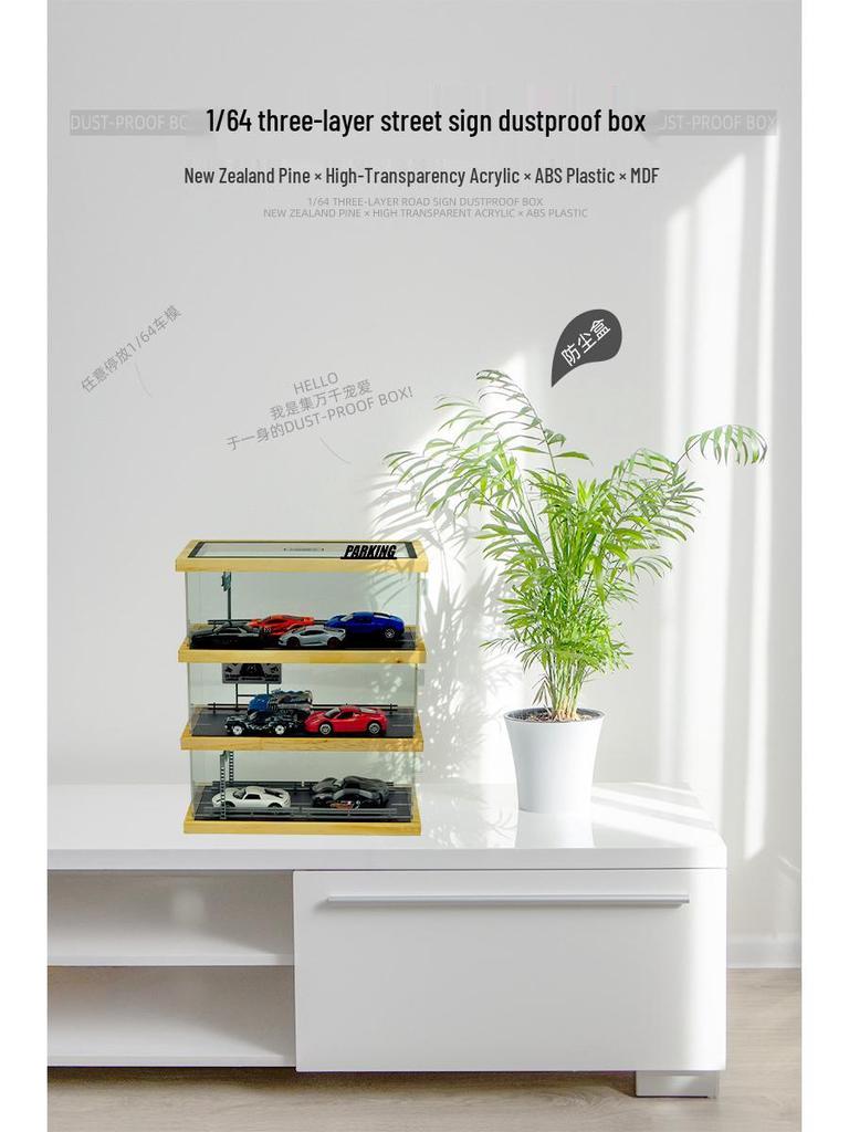 1:64 Scale Toy Car Storage and Display Box for Pop Mart Parking Lot Model Scene