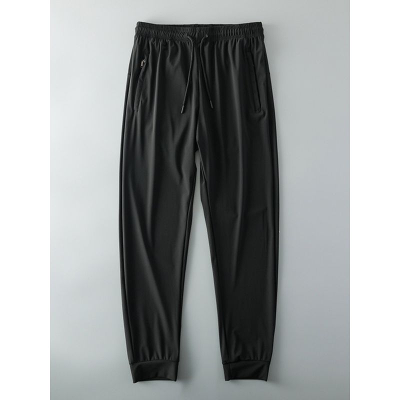 Elastic Ice Silk Pants Men's Summer Thin Straight Drooping Casual Sports Pants Export Export Men's Quick-Drying Pants