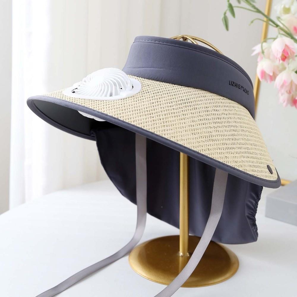 Long-lasting Rechargeable Fan Hat Portable Wide Brim Fan Hat Fishing Sun Shading Cap  Travel