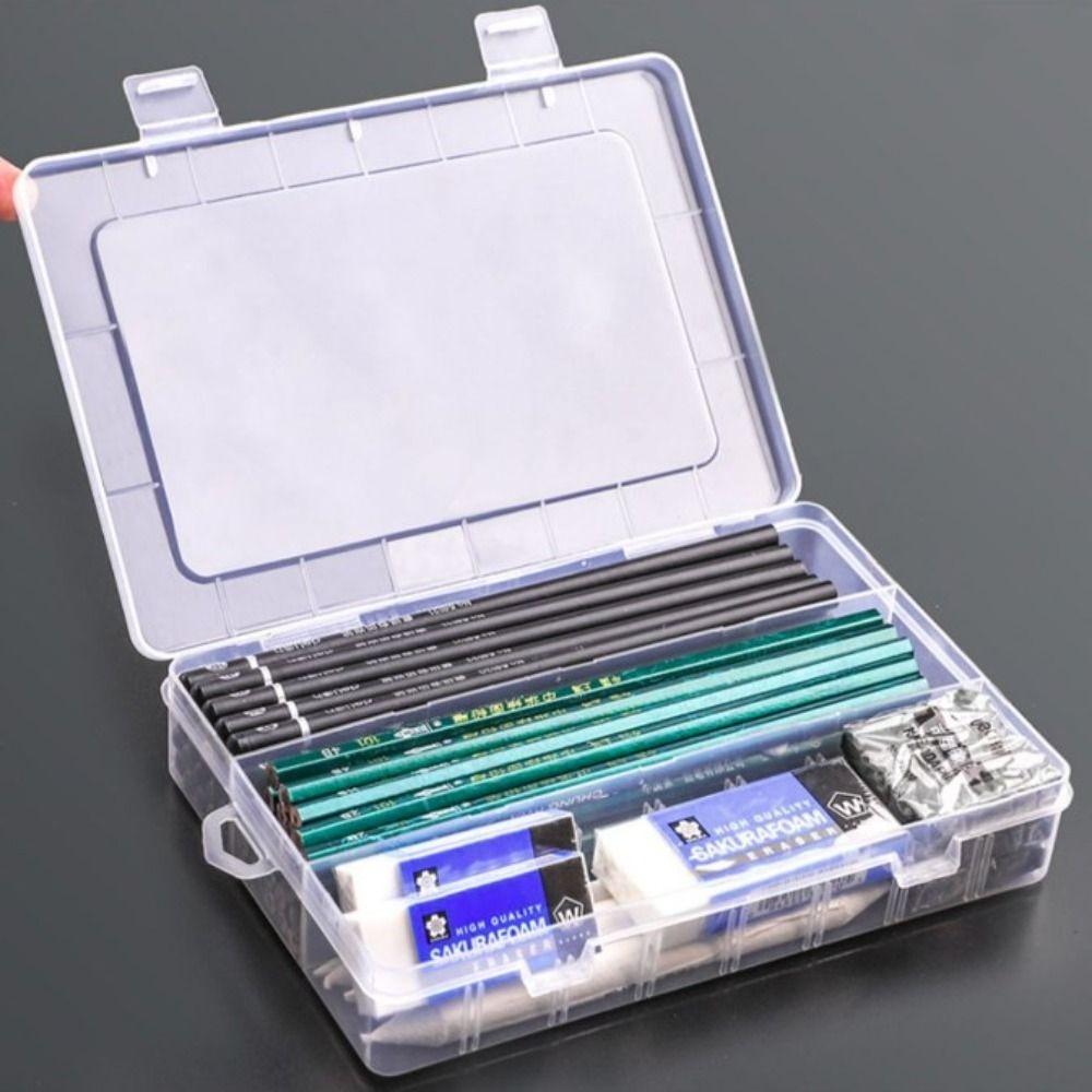 Storage Box Pen Pencil Box Multifunctional Pencil Organizer Simple Pencil Case Box Art Supply