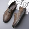 Men's Leather Shoes Autumn and Winter Casual Leather Shoes Men's Driving Shoes Men's Non-slip Velvet Warm Business Leather Shoes