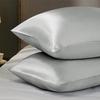 Saténový povlak na polštář pro vlasy a pokožku Queen Silver Grey Hedvábný povlak na polštář 20x30 palců Sada 2 kusů se zavíráním na obálku Podobné jako povlaky na polštáře Silk