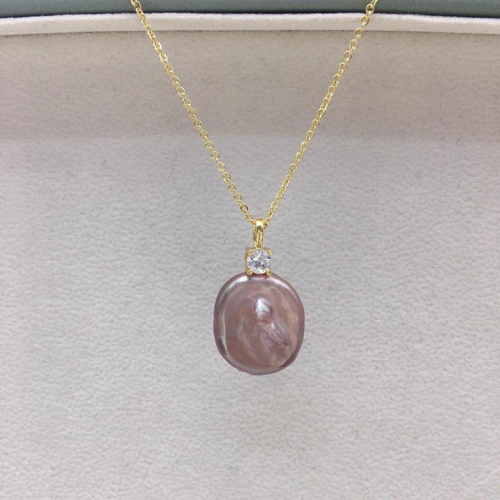 Diana Style Natural Freshwater Baroque Pearl Pendant Classic Princess Necklace