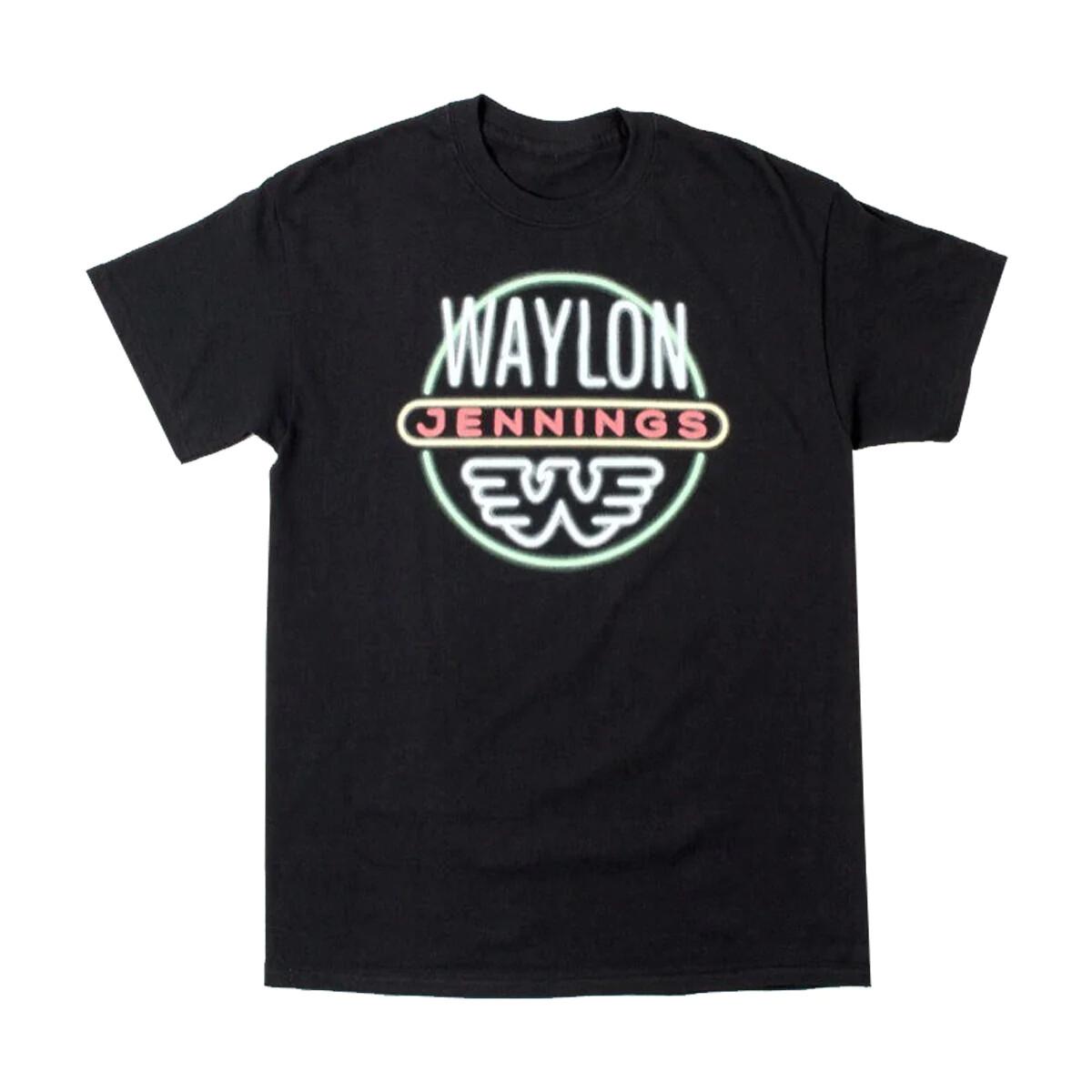 Waylon Jennings T-shirt - Officially Licensed Neon Sign - New - Band Tees S