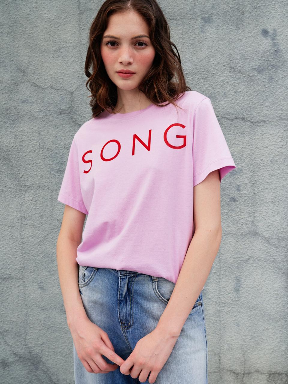 Sorry, Too Much Love Love Song Half_Sleeve T-Shirt_Pink Pink