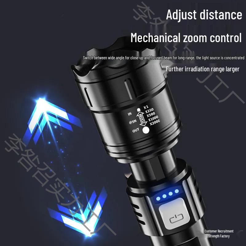 High Power Rechargeable Mini Tactical Flashlight - Bright, Portable, Long Range, Multifunctional, White Light Display