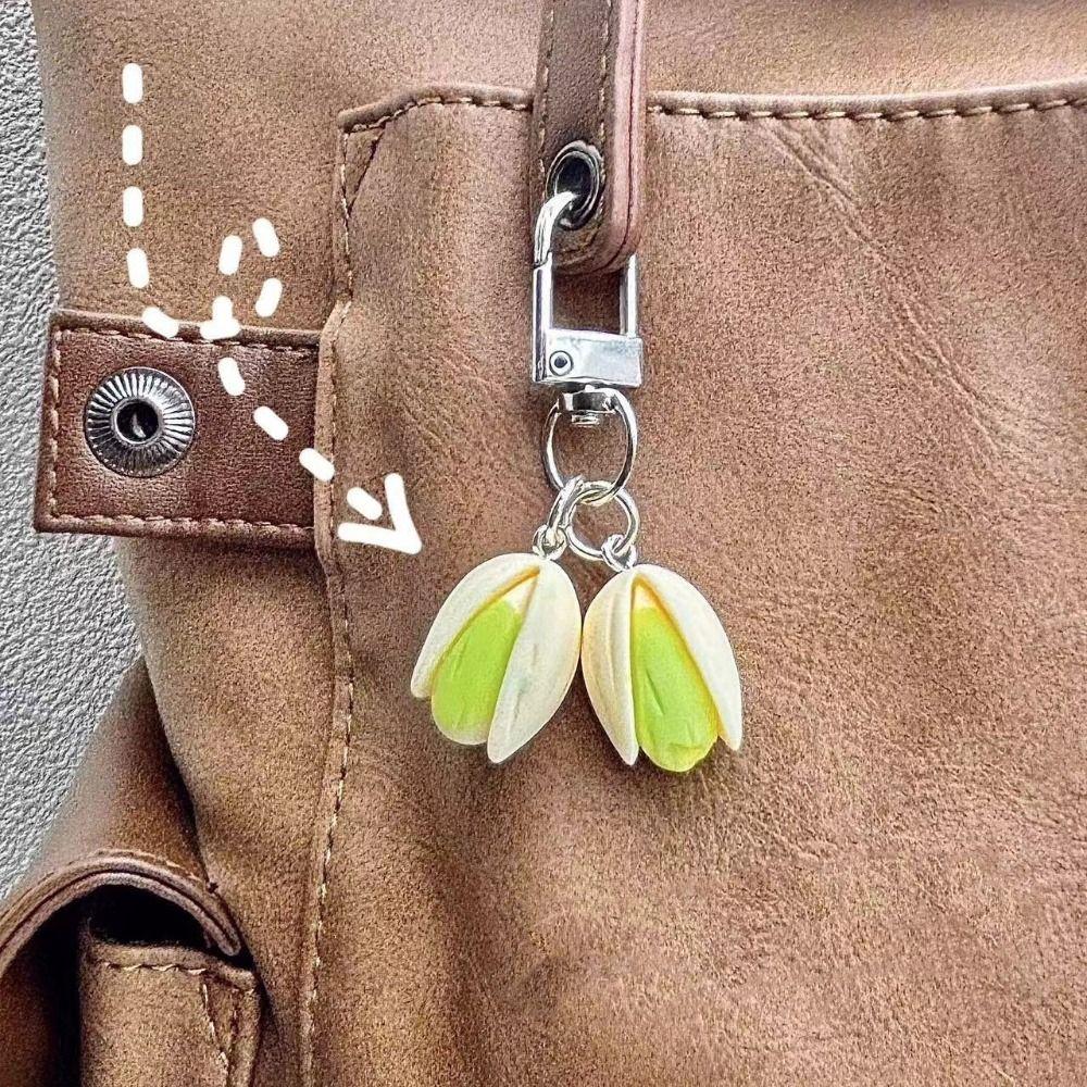Bag Pendant Food Series Pendant Pistachio PVC Keychain Unique Simulation Food Keychain  Gift