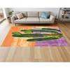 Cactus, Western, Desert, Desert Plant, Green,Orange, Nature, Light Purple , Home Decor Rug, Modern , Popular Rug