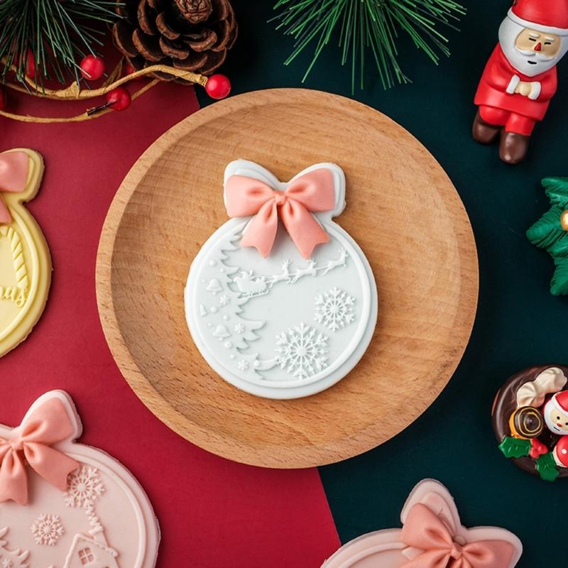 Acrylic Fondant Cookie Mold Christmas Series Biscuit Mould Household Dessert Baking Tool Cake Decorating Accessories