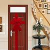 Large Size Christmas Front Door Hanging Bow Knot Imitation Linen Ribbon New Year Xmas Front Door Decoration DIY Big Bow Gifts