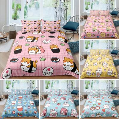 Cartoon Cute Dog/Rabbit Duvet Cover 3D Printed Nordic Bedding Set Pillowcase Double Twin Full Queen King Adult Kids Quilt Cover