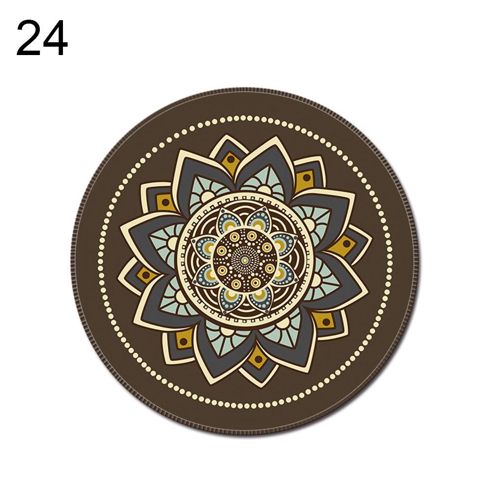 Vintage Bohemian rund musematte Datamaskin 3D-spill Anti-slip musemattematte