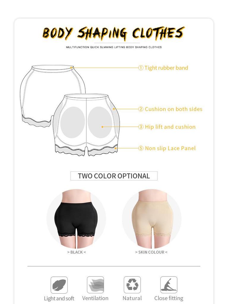 Women's Butt-Lifting & Hip-Enhancing Shaping Pants with Lace Trim Inserts