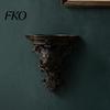 Decorative Wall Shelf Shelf, Matte Black Texture Stand, Retro Lion French Style Embossed Mounted Thickened One-Piece Structure Display Rack