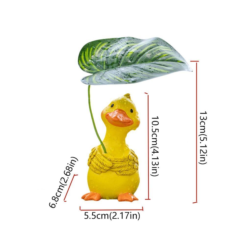 Handmade Leaf Duck Figurine Cartoon Garden Animal Statue  Indoor Outdoor