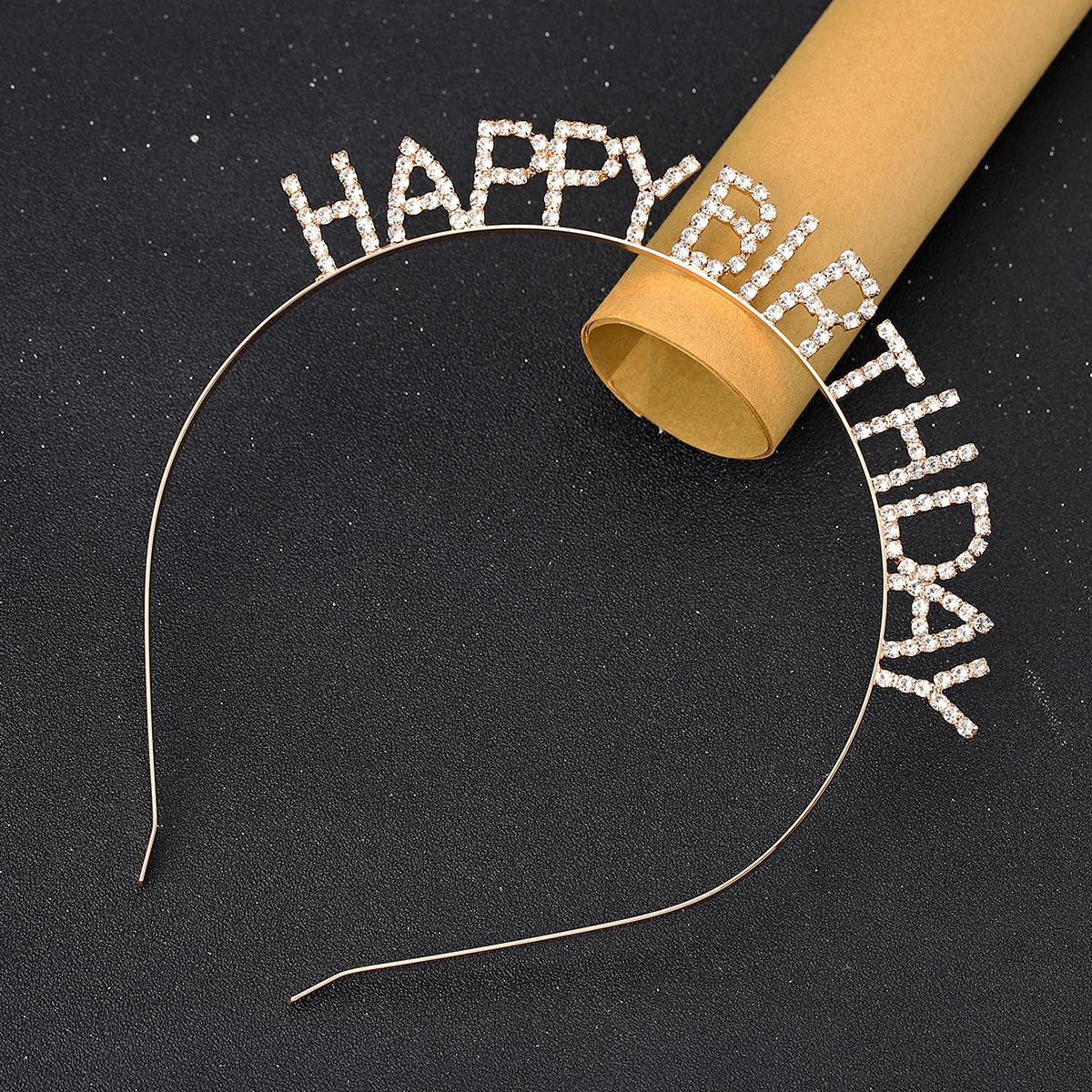 Europe and America Cross Border Happy Birthday Crown Hair Clasp Hairware Factory Wholesale