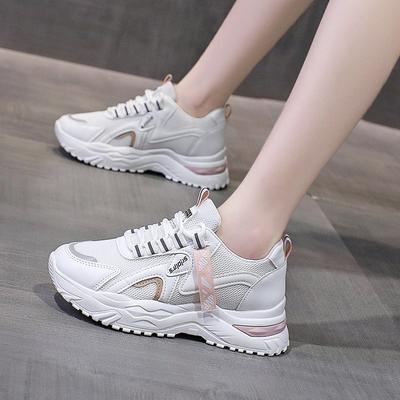 Daddy Shoes Girl 2025 Spring New Ins Tide Korean Version Lace-up Platform Rubber Sole Women's Shoes Versatile Sports Shoes