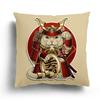Bedroom Cushion Cover Cartoon Pillowcase Japanese Samurai  Character  Mask Living Room