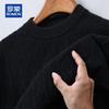 ROMON Men's Thick 100% Cashmere Round Neck Cable Knit Sweater