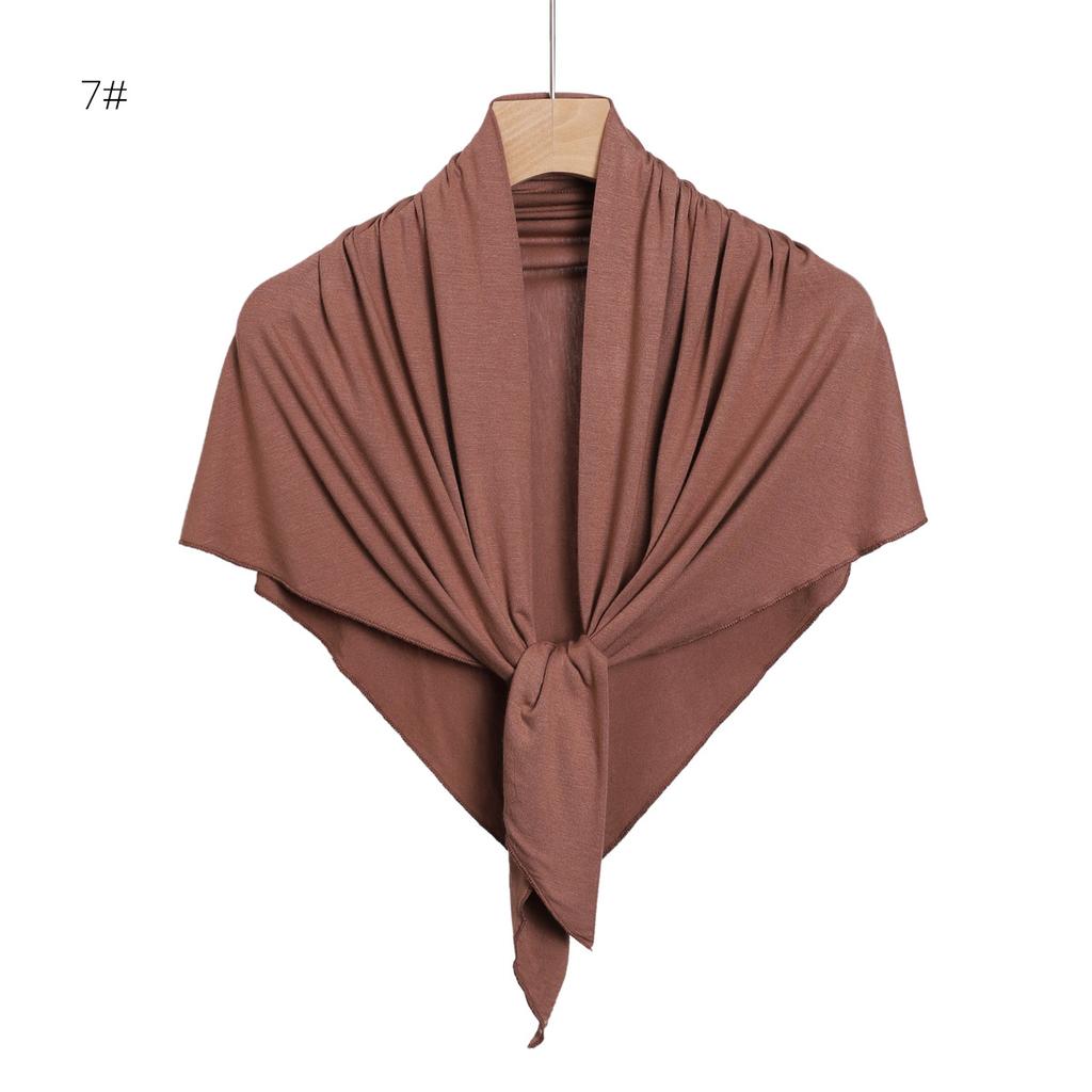 Premium Triangle Jersey Hijabs for Women Solid Muslim Scarves Turban Elastic Bandana Arab Headscarf Khimar Wraps Saudi Hijabs