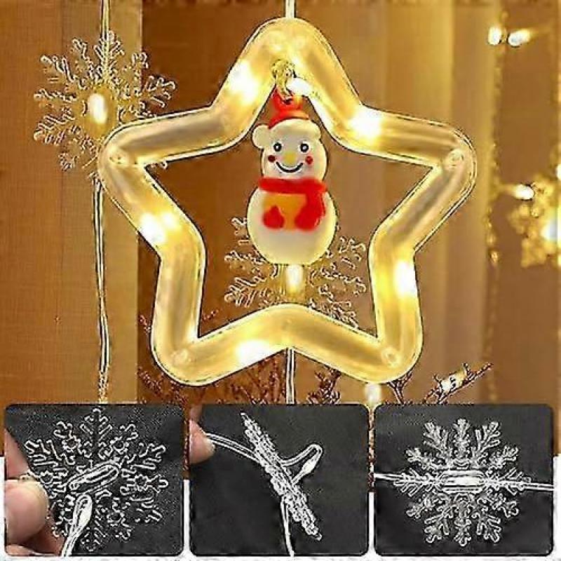 LED Light Curtain with 8 Modes, USB Christmas Decoration for Windows, Mood Lighting for Parties and Interior