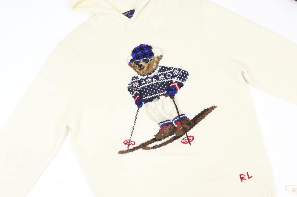 POLO RALPH LAUREN Polo Bear Hooded Size Men's Wool/Alpaca Sweater, 0102997-XL-CHICCREAM [Used]