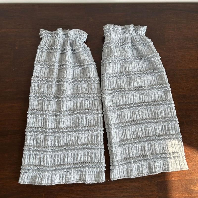 Japanese Tiered Ruffle Lace Leg Warmers for Women and Teens Knee Length Flared Leg Covers for Cosplay and Daily Wear
