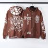Skull 3D Print Zip-Up Hoodie Men Women Casual Hip Hop Loose Fit Sweatshirt