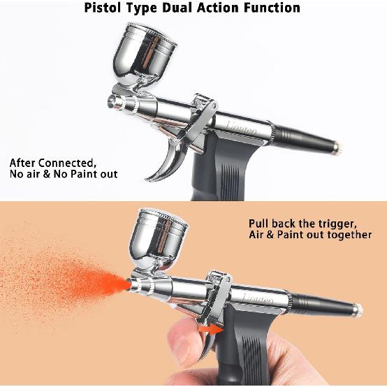 Uouteo Airbrush Trigger Gun Air Brush Gun with 0.3 Mm Needles 7CC &10 CC Cup for Painting