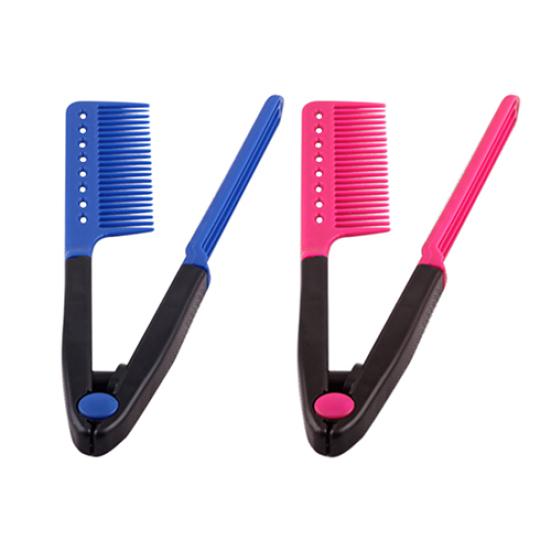 Fashion Beauty V Type Hair Straightener Comb DIY Salon Hairdressing Styling Tool