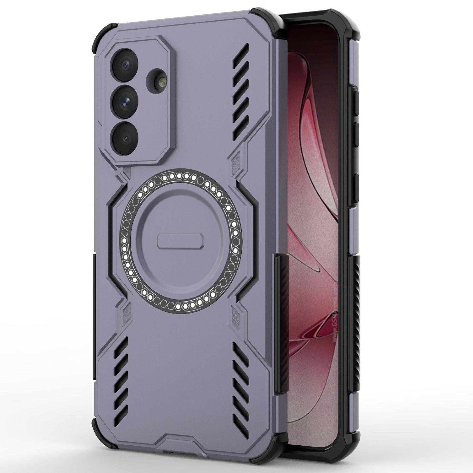 

Магнитный чехол для Samsung Galaxy A56 5G Butterfly Armor с полым дизайном для отвода тепла, ПК+ТПУ чехол для телефона Purple