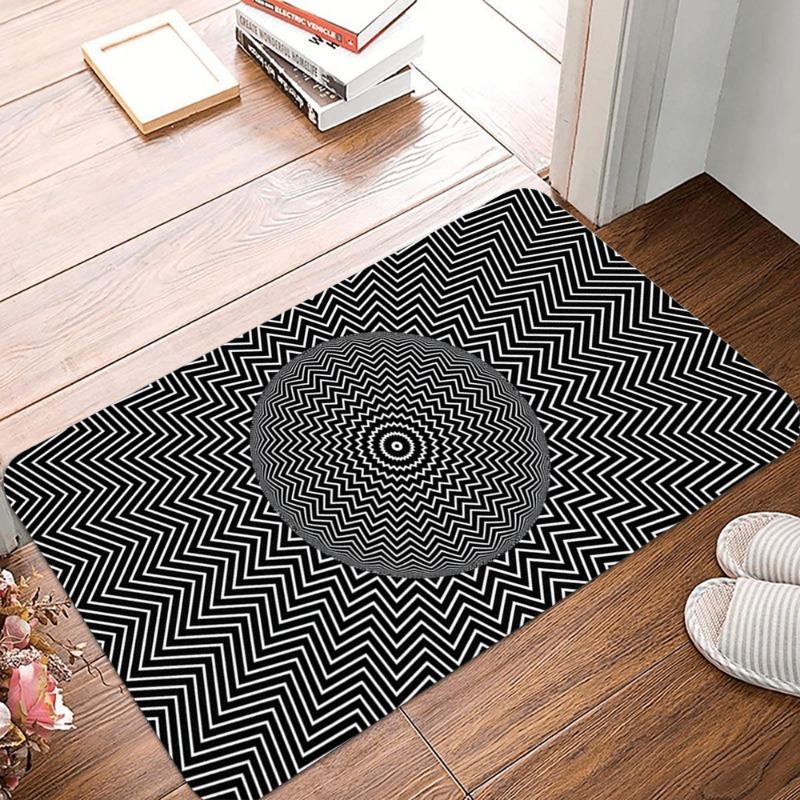 3D Illusion Printing Non-Slip Small Rug Waterproof Easy To Clean Floor Mat for Indoor Outdoor Use Durable Home Decorate Fashion