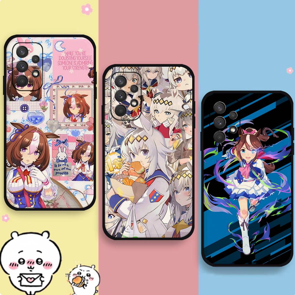 Anime U-Umamusume Pretty Derby Phone Case For Samsung Galaxy S25 S24 S23 S22 S21 FE Plus Ultra A13 A20 A32 A70 Black Cover
