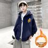 Giacca Cardigan con Cappuccio Foderata in Pile da Ragazzo - Stile Baseball Autunno/Inverno 2025