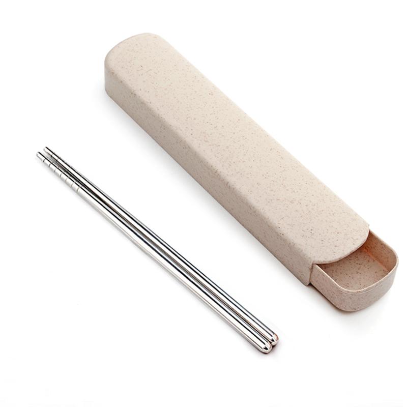 

Single Stainless Steel Portable Cutlery Set, Three Piece Set, Fork, Spoon, Chopstick, Student Storage Box