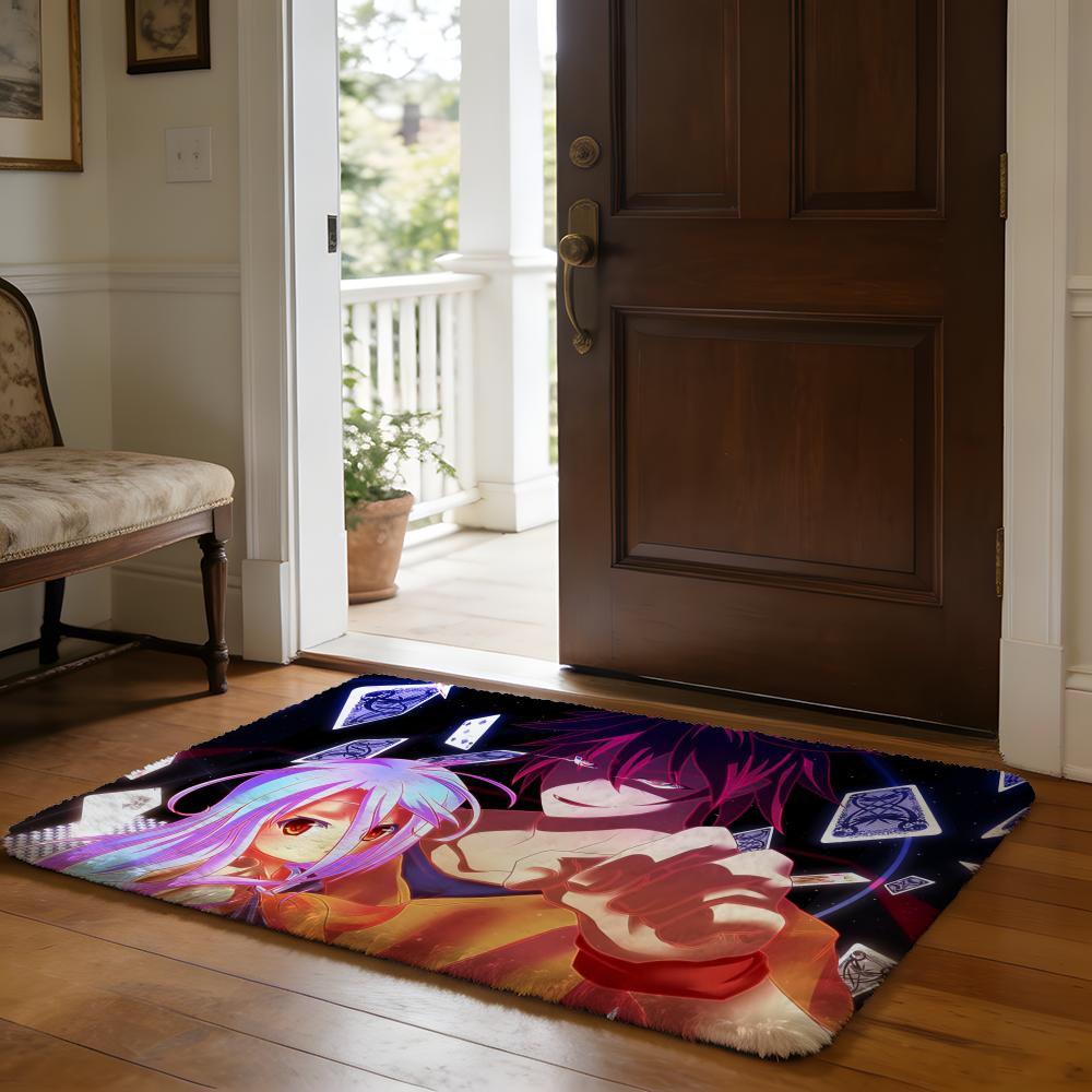 No Game No Life Anime Floor Mat Soft Flannel Absorbent Mat Non-Slip Rug Home Bedroom Bathroom