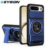 KEYSION Magnetic Phone Case for Raelme 16 5G Slide Camera Protection Upright Kickstand 360 Ring Shockproof Cover for Realme16 5G