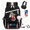One Piece Chopper Luffy Anime Backpack School Travel USB Charging Large Capacity Canvas Bag Unisex