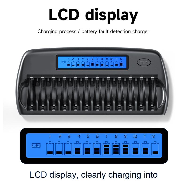 CITYORK 1.2V AA AAA NIMH Rechargeable Batteries 2A 3A With 12 Slots Fast Smart Intelligent charger for 1.2V AA AAA Battery