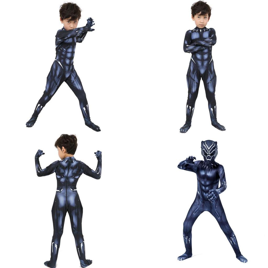 Premium Quality Black Panther Superhero Cosplay Jumpsuit For Adults And Kids