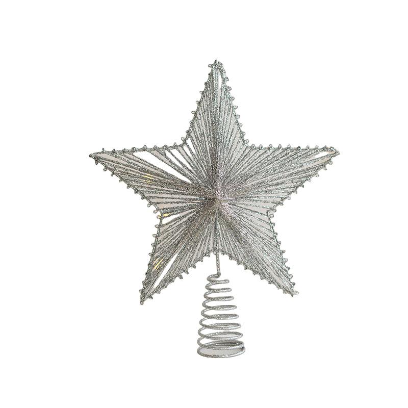 

25/30cm Glitter Christmas Tree To-pper Iron Star Christmas Decor For Home Xmas Tree Ornaments Navidad New Year 2025 Natal Noel